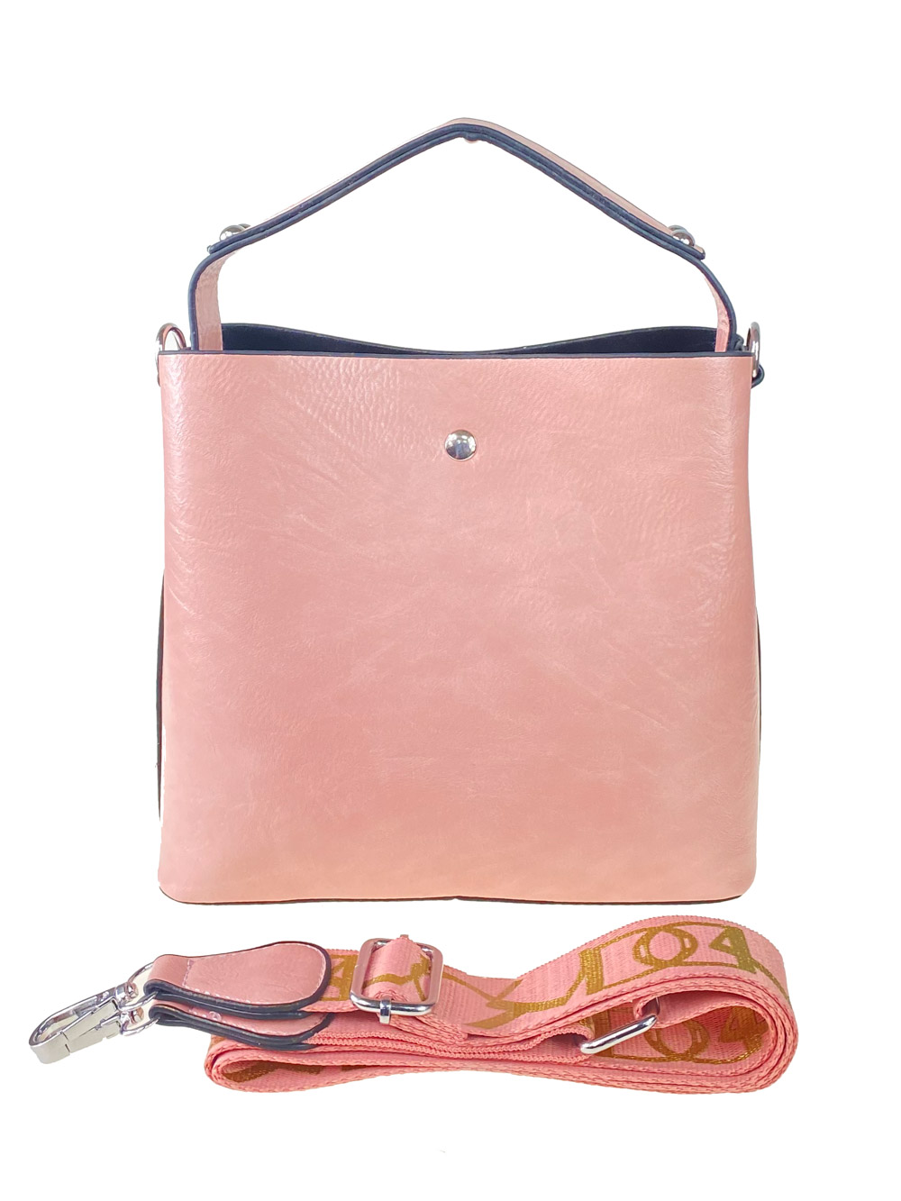 На фото 3 - Летняя женская сумка тоут из экокожи, цвет нежно-розовый