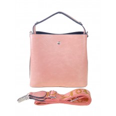 На фото 3 - Летняя женская сумка тоут из экокожи, цвет нежно-розовый