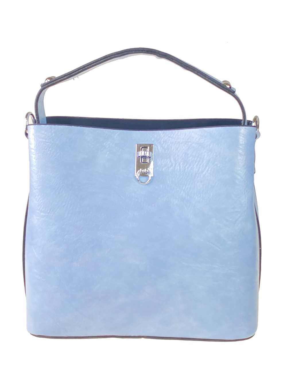 На фото 2 - Летняя женская сумка тоут из экокожи, цвет нежно-голубой