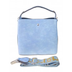 На фото 3 - Летняя женская сумка тоут из экокожи, цвет нежно-голубой