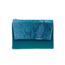 На фото 1 - Женский кошелек из искусственной кожи, цвет бирюзовый