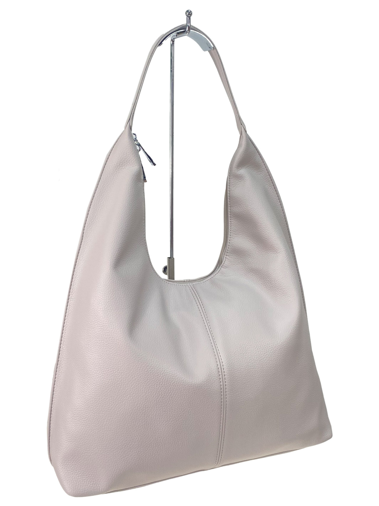 На фото 1 - Женская сумка шоппер из искусственной кожи, цвет серый