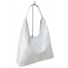 На фото 1 - Женская сумка шоппер из искусственной кожи, цвет белый