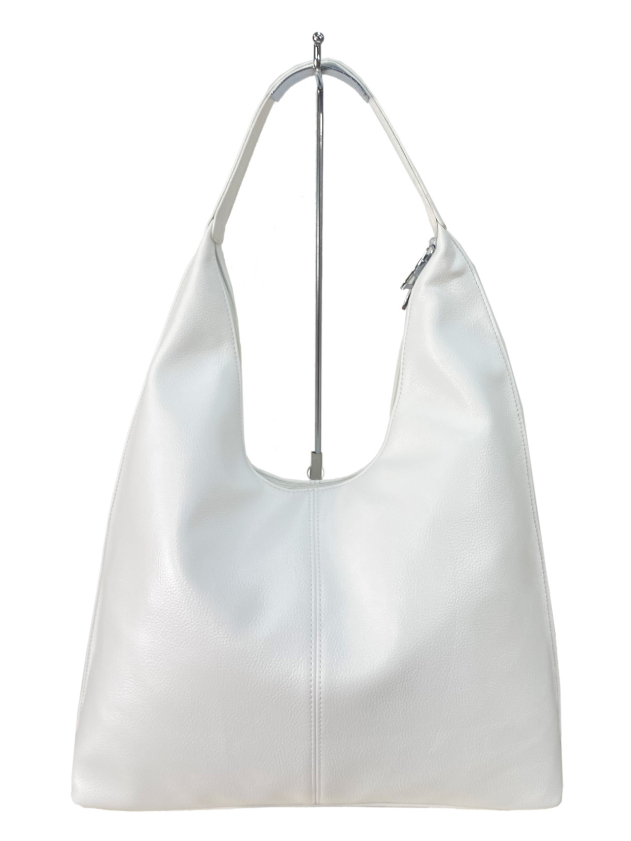 На фото 2 - Женская сумка шоппер из искусственной кожи, цвет белый