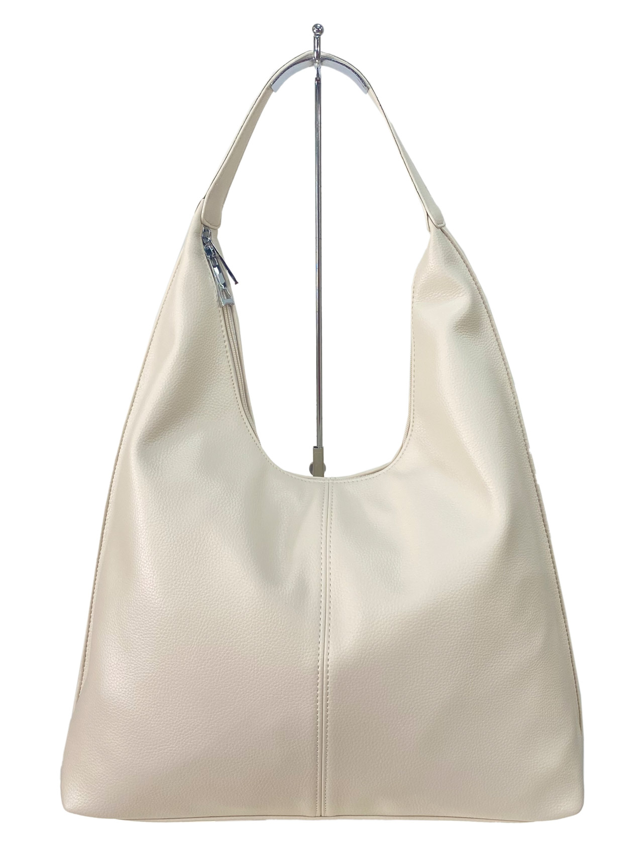 На фото 2 - Женская сумка шоппер из искусственной кожи, цвет молочный 