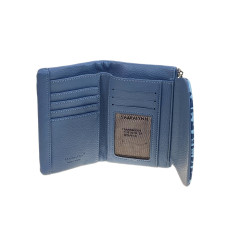 На фото 2 -  Женское портмоне из искусственной кожи, цвет синий