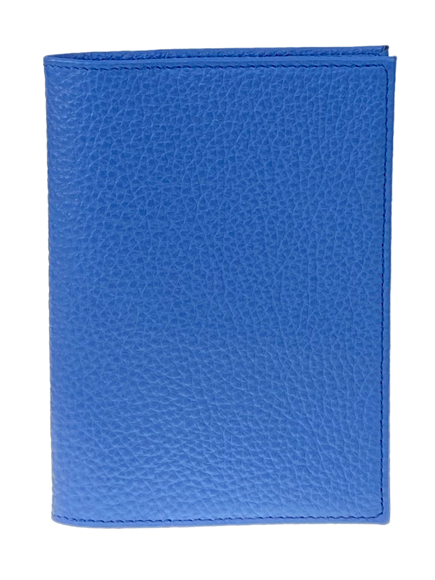 На фото 1 - Обложка для паспорта из натуральной кожи, цвет синий