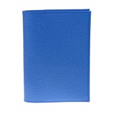 На фото 1 - Обложка для паспорта из натуральной кожи, цвет синий