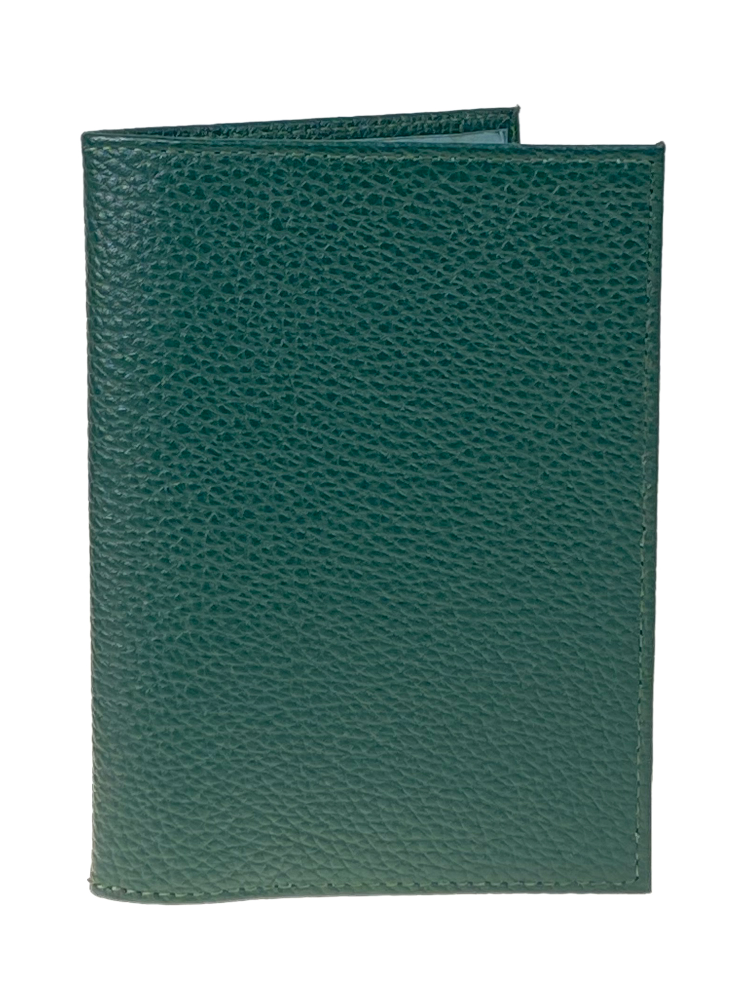 На фото 1 - Обложка на паспорта из натуральной кожи, цвет зеленый
