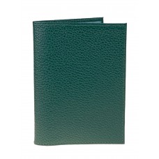На фото 1 - Обложка на паспорта из натуральной кожи, цвет зеленый