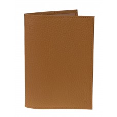 На фото 1 - Обложка для паспорта из натуральной кожи, цвет светло коричневый