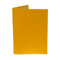 На фото 1 - Обложка на паспорт из натуральной кожи, цвет желтый