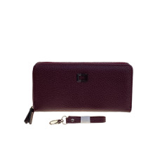 На фото 1 -  Женское портмоне из искусственной кожи, цвет бордовый