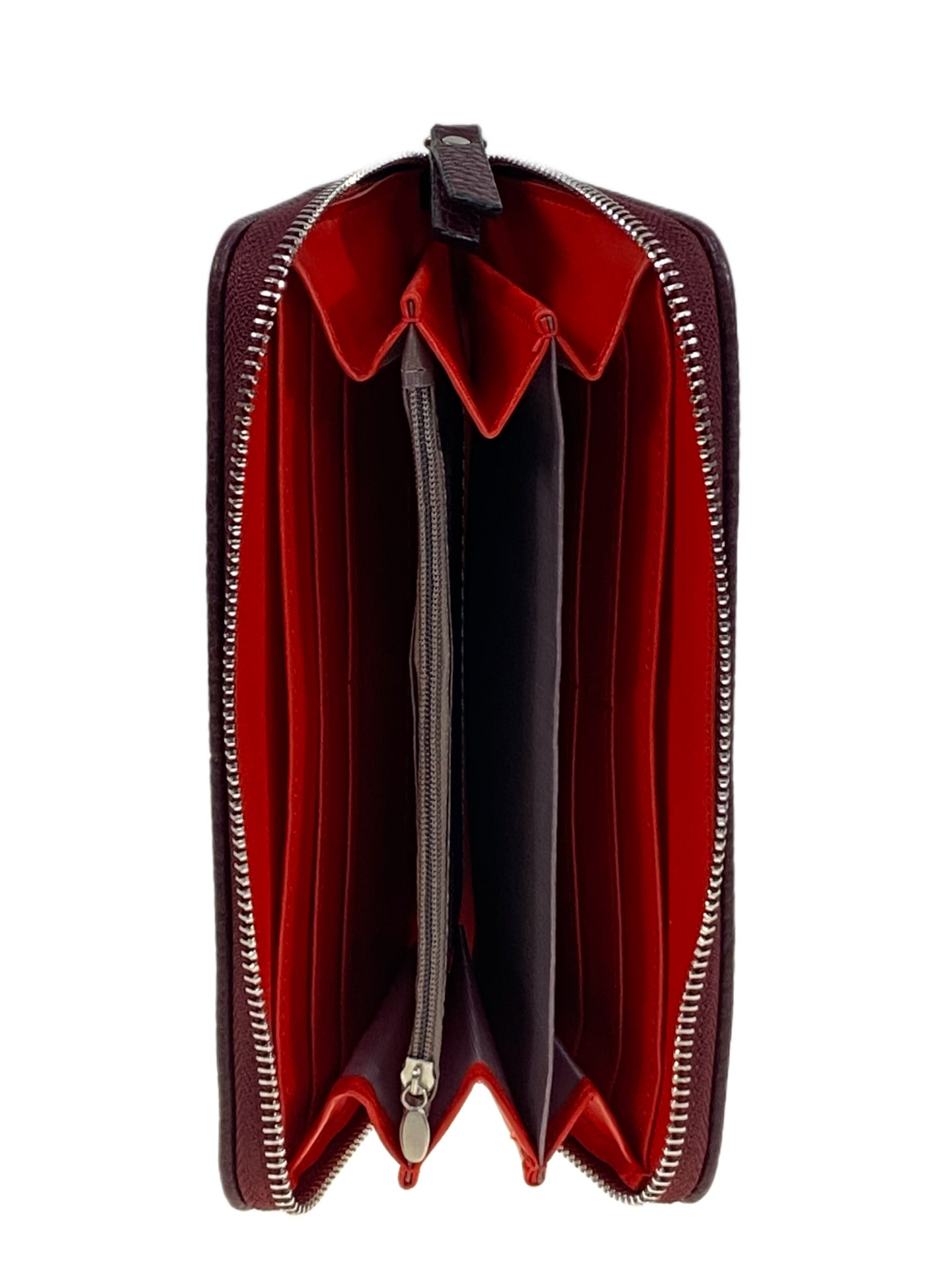 На фото 2 -  Женское портмоне из искусственной кожи, цвет бордовый