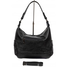 На фото 3 - Женская стёганая сумка хобо из искусственной кожи, цвет чёрный