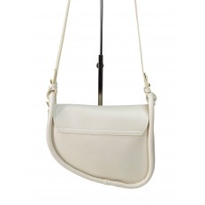 На фото 3 - Женская сумка-седло из искусственной кожи, цвет белый