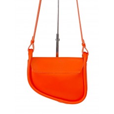 На фото 3 - Женская сумка-седло из искусственной кожи, цвет оранжевый