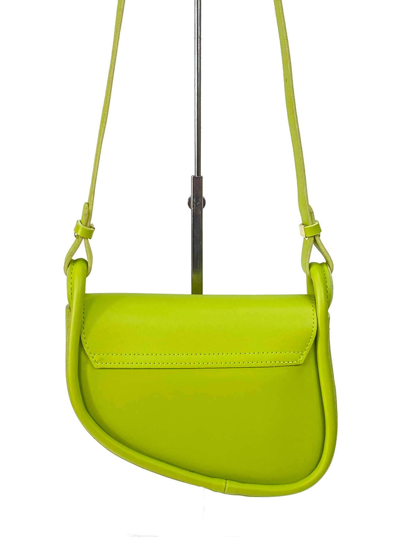 На фото 3 - Женская сумка-седло из искусственной кожи, цвет зеленый