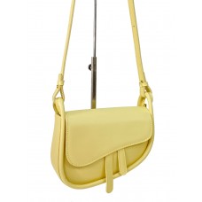 На фото 1 - Женская сумка-седло из искусственной кожи, цвет желтый