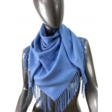 На фото 1 - Мягкий платок из хлопка, цвет голубой