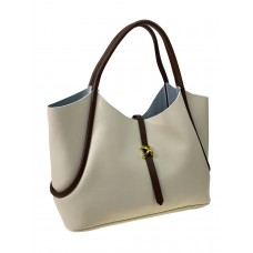 На фото 1 - Женская сумка из натуральной кожи, цвет молочный