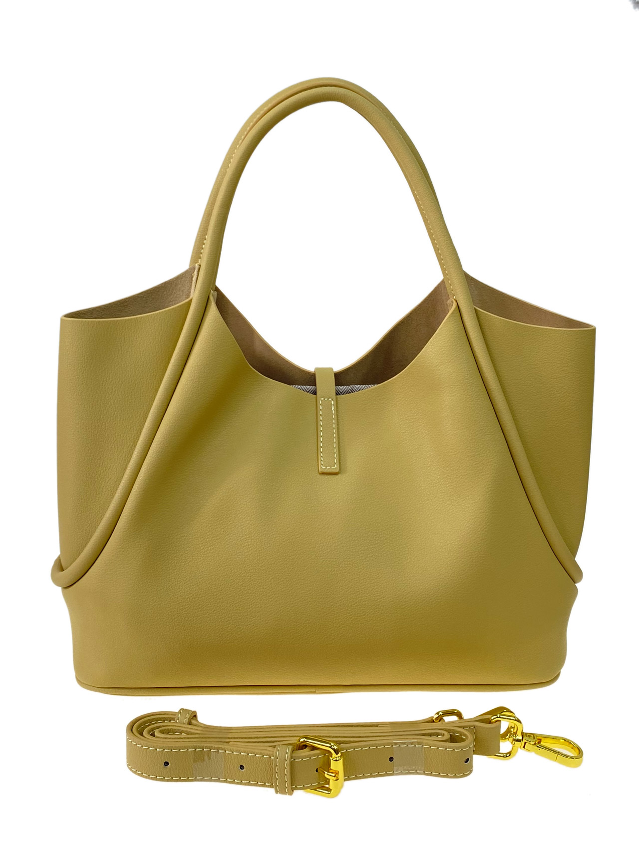 На фото 3 - Женская сумка из натуральной кожи, цвет горчичный
