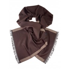 На фото 1 - Мужской шарф из кашемира с полосками, цвет шоколад