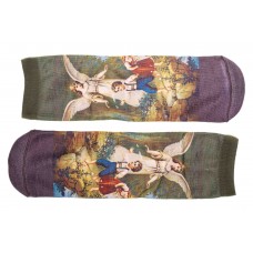 На фото 1 - Носки  с принтом "Живописные полотна", мультицвет