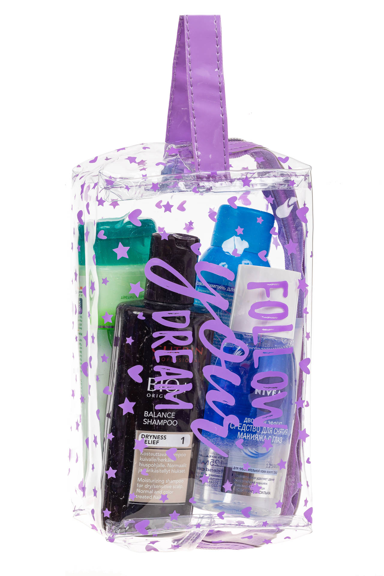 На фото 1 - Непромокаемая сумка-косметичка для бассейна, цвет фиолетовый