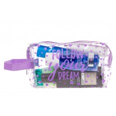 На фото 2 - Непромокаемая сумка-косметичка для бассейна, цвет фиолетовый