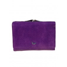 На фото 1 - Женский кошелек с фермуаром из искусственной кожи, цвет фиолетовый