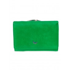 На фото 1 - Женский кошелек с фермуаром из искусственной кожи, цвет зеленый