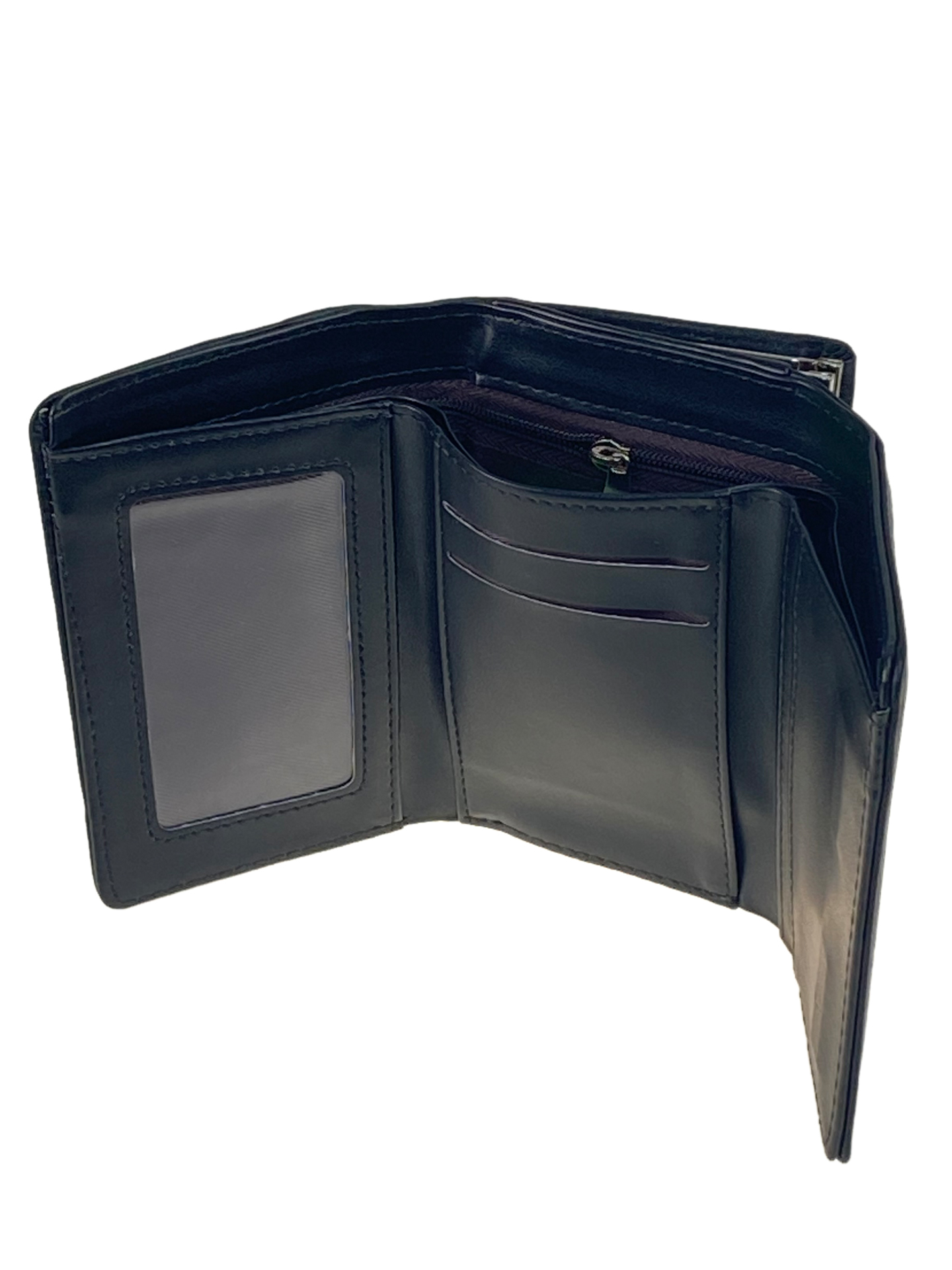 На фото 2 - Женский кошелек из искусственной кожи,цвет черный