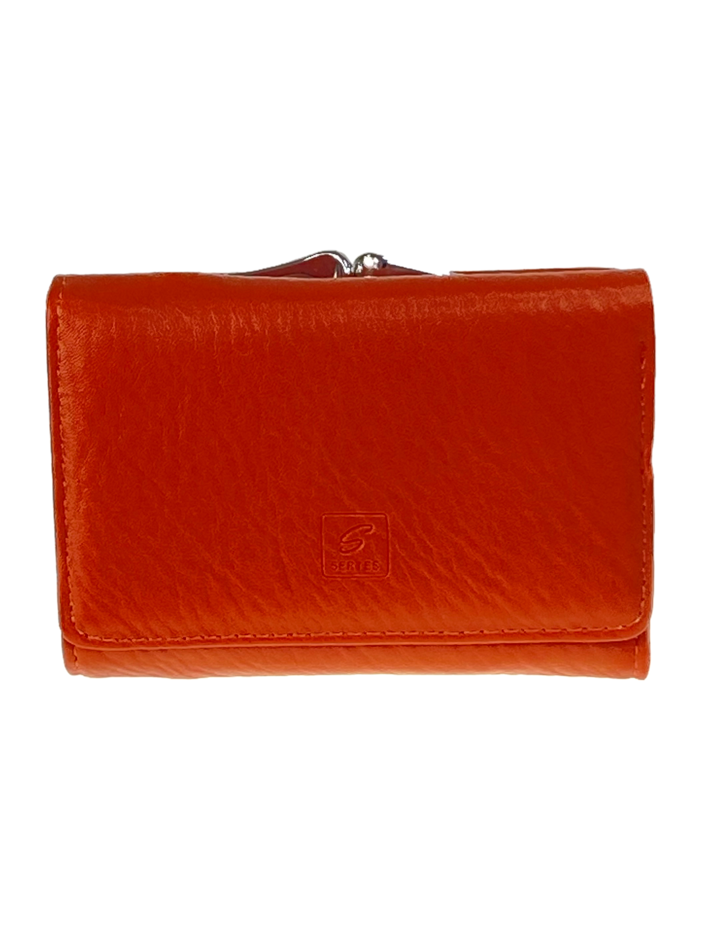 На фото 1 - Женский кошелек из искусственной кожи,цвет оранжевый