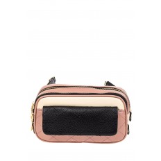 На фото 2 - Женская сумка кросс-боди, розовая с черным